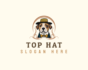 Dog Hat Bow Tie logo design