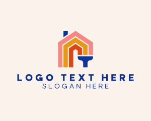 Modern House Paint Brush logo