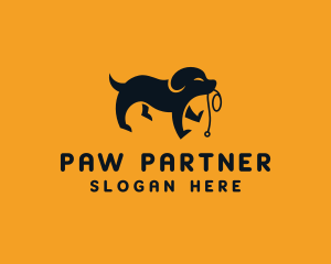 Happy Puppy Leash  logo design