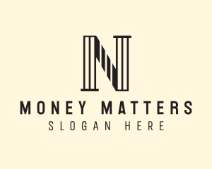 Modern Pillar Lines Letter N  logo