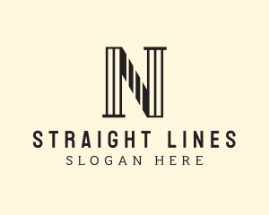 Modern Pillar Lines Letter N  logo