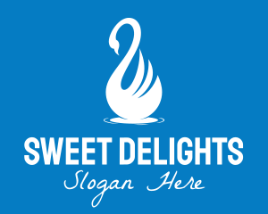 Elegant Swan Silhouette  Logo