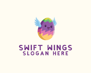 Flying Egg Wings  logo design