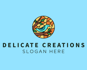 Stained Glass Bird logo design