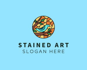 Stained Glass Bird logo design