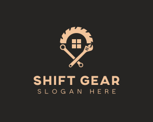 Gear Spanner Construction Tools logo design