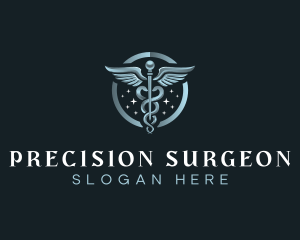 Health Medicine Caduceus logo design