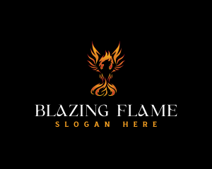 Fire Blazing Phoenix logo design