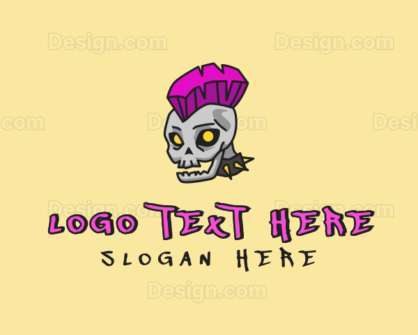 Punk Rock Skull Logo