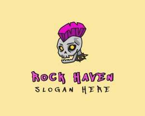 Punk Rock Skull logo design