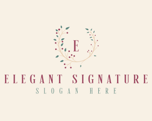 Elegant Floral Wreath logo design