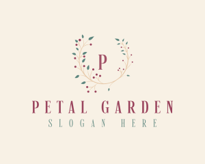 Elegant Floral Wreath logo design