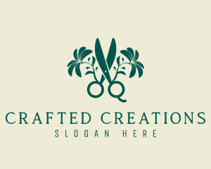 Floral Beauty Scissors logo design