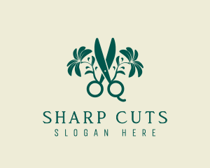 Floral Beauty Scissors logo design