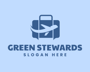 Airplane Luggage Travel Logistics logo design