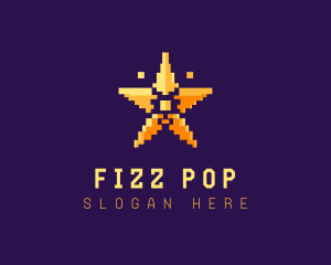 Pixel Gaming Star logo design