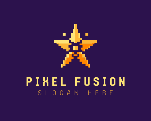 Pixel Gaming Star logo design