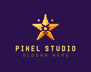 Pixel Gaming Star logo design