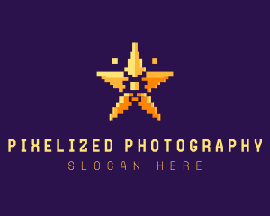 Pixel Gaming Star logo design