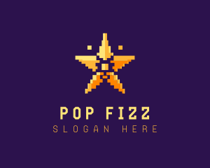 Pixel Gaming Star logo design