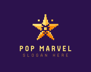 Pixel Gaming Star logo design