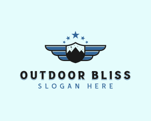 Stars Mountain Wings  logo design