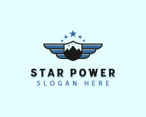 Stars Mountain Wings  logo design