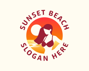 Sunset Beach Swimsuit logo design