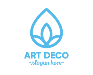 Water Flower Drop logo design