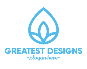 Water Flower Drop logo design