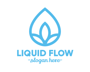 Water Flower Drop logo design