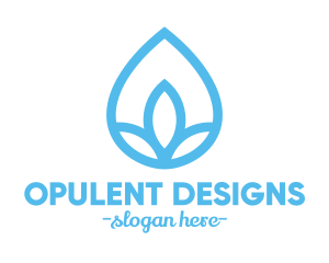 Water Flower Drop logo design