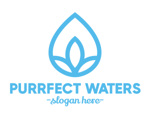 Water Flower Drop logo design