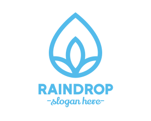 Water Flower Drop logo design