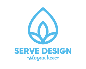 Water Flower Drop logo design