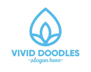 Water Flower Drop logo design