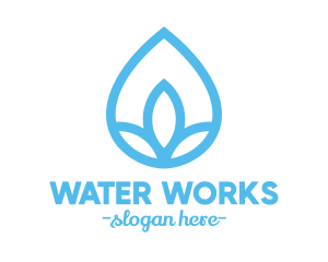 Water Flower Drop logo design