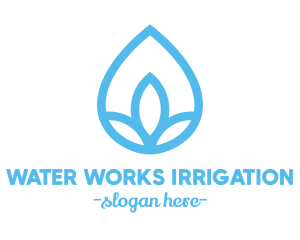 Water Flower Drop logo design