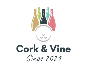 Bowling Wine Bottle logo design