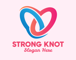 Heart Pretzel Knot  logo design