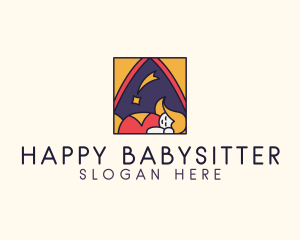 Sleeping Mother Baby  logo design