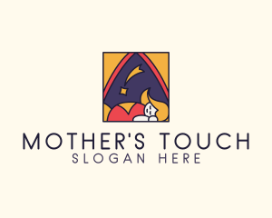 Sleeping Mother Baby  logo design