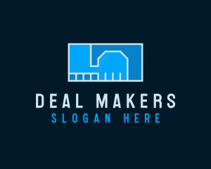 Geometric Handshake Deal logo design
