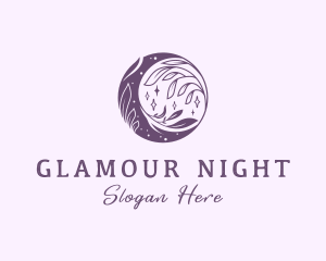 Moon Night Floral logo design