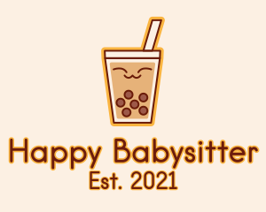 Happy Bubble Tea  logo design