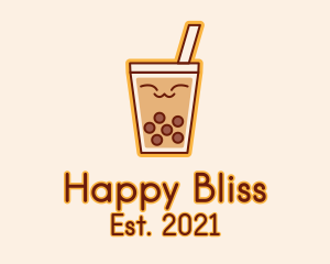 Happy Bubble Tea  logo design