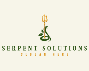 Trident Spear Snake logo design