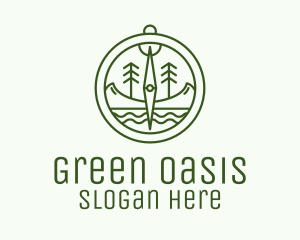 Green Compass Nature Outdoors logo design