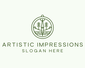 Green Compass Nature Outdoors logo design