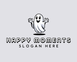 Smiling Scary Ghost logo design